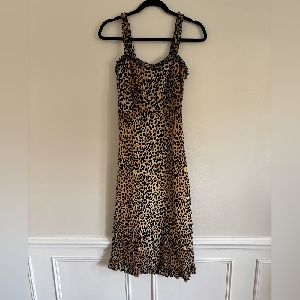 FAITHFULL THE BRAND Noemie Ruffled Floral Midi Dress Size | Boho Travel | Size 4